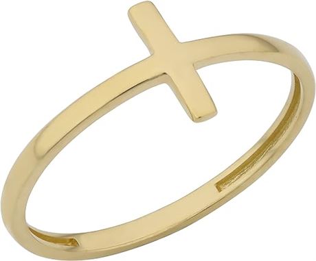 Size 7 10k Yellow  Gold Cross Ring