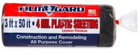 Film-Gard - 626154 - Plastic Sheeting 4 mil x 3 ft. W x 50 ft. L Polyethylene Bl
