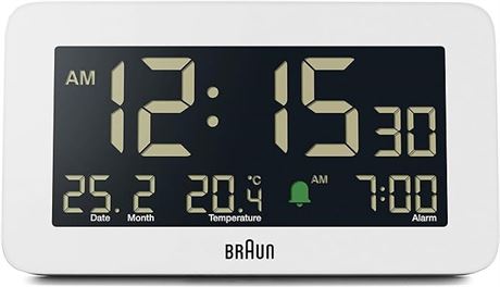 Braun Digital Alarm Clock BC10W