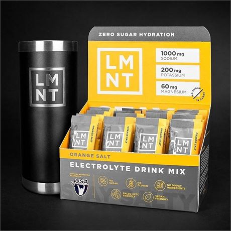 LMNT Keto Electrolyte Powder Packets | Orange Salt | 30 Stick Packs