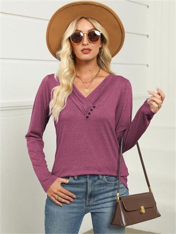 MixShe Womens Fashion Fall Clothes 2023 Long Sleeve Shirts Trendy Tunic Tops
