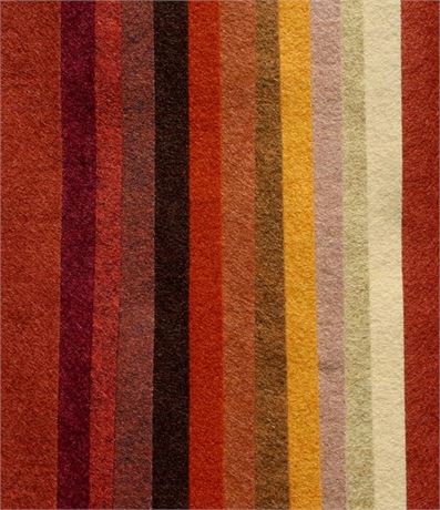 Wool Felt Blend(Merino Wool and Rayon, All Natural fibers),12x18 inch,12 Sheets