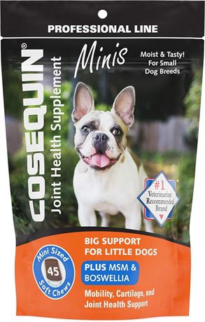 Nutramax Cosequin Pro DS Plus Joint Health Supplement Mini Chews 45 Count 06/25