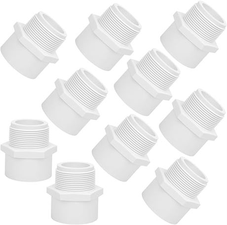 10Pack 1-1/2" PVC Male Adapter Pipe Fittings (Socket x Male Pipe Thread) 2-Way P