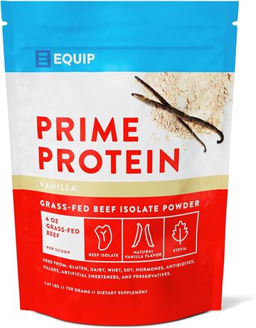 Equip Foods Prime Protein - Grass Fed Beef Protein Powder Isolate - Gluten Free