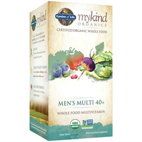 Garden of Life Mykind Organics Men's Multi 40+ ,  120 Vegan Tabs