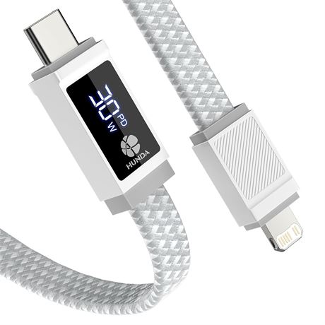 HUNDA USB C to Lightning Cable 6FT [Apple MFi Certified] Type C Fast iPhone Char