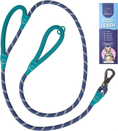 6FT Dog Leashes Heavy Duty Double Handles, Lockable Metal Carabiner Clip,Durable