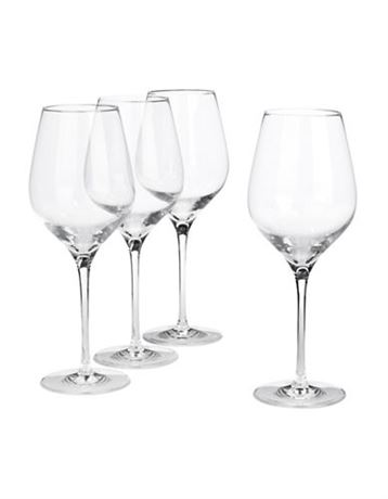 Glucksteinhome Fete Set of Four Red Wine Glasses-CLEAR-One Size