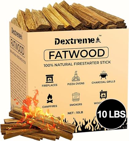 10 lb - Fatwood Fire Starter Sticks - Firewood Lighter Kindling Sticks