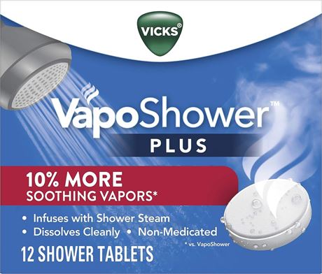 Vicks, VapoShower Plus, Shower Steamers, Eucalyptus 12 count