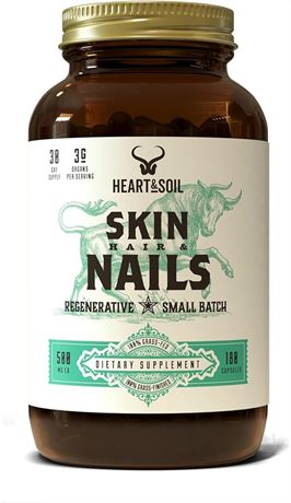 HEART & SOIL - Skin, Hair & Nails Supplement - Hair Skin and Nails 180 Capsules