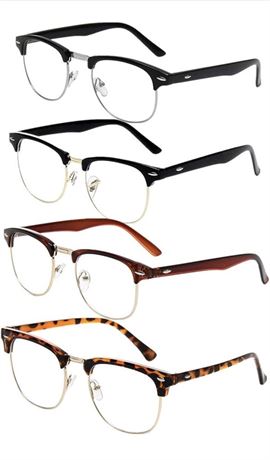 Shiratori New Vintage Fashion Half Frame Semi-Rimless Clear Lens Glasses