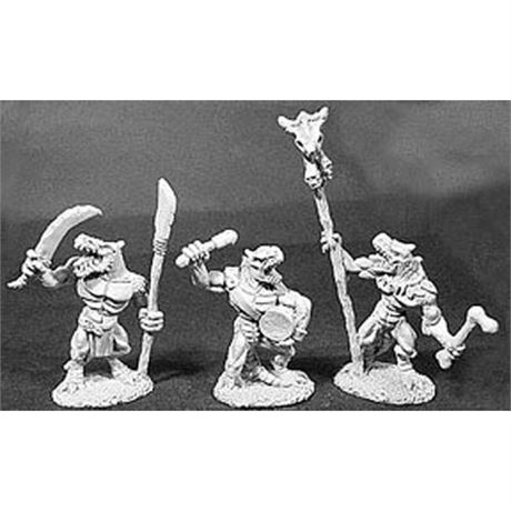 Reaper Miniatures Lizardman Command 4 Pcs #06047 Dark Heaven Legends Army Packs