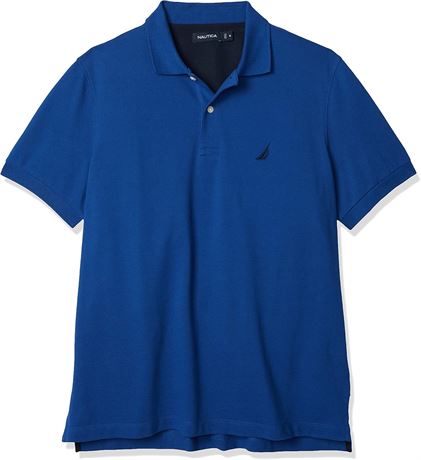 MEDIUM - Nautica Men's Mesh Polo Shirt Slim Fit (Royal Blue)