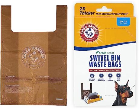 20 Petmate Heavy Duty Pet Waste Bags for Swivel Bin & Rake Dog Pooper Scooper