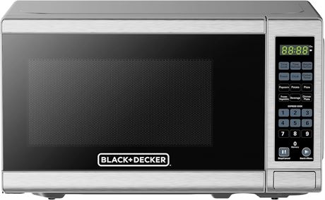 BLACK+DECKER Compact Countertop 0.7 Cu. Ft. 700-Watt Digital Microwave Oven, LED