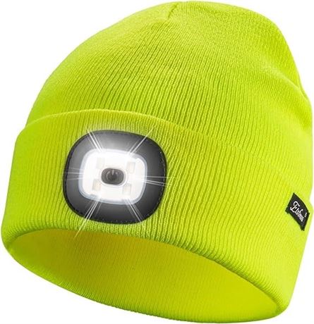 Etsfmoa Unisex Beanie with The Light Gifts for Men Dad Father USB Rechargeable C