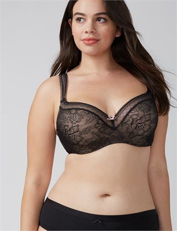 44DDD - Cacique Modern Lace Lightly Lined Balconette Bra