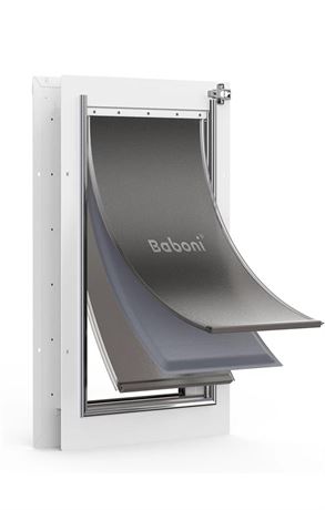 Baboni 3-Flaps Pet Door for Interior and Exterior Doors, Steel Frame and Telesco
