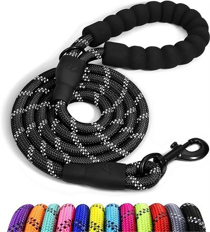 Taglory Rope Dog Leash 6 FT with Comfortable Padded Handle, Highly Reflective
