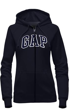 SIZE:M, GAP Womens Fleece Arch Logo Full Zip Hoodie