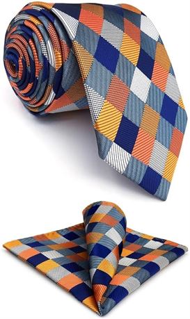Shlax&Wing Multicolor Checks Necktie Wedding Ties For Men Silk