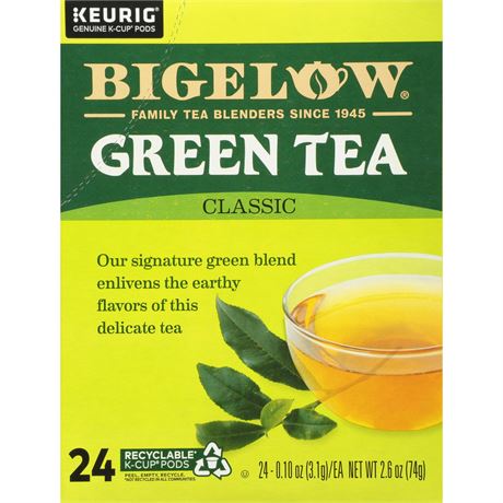 4 PACK, 24 Count ea - Bigelow Bigelow Green Tea Single Serve Keurig K-Cup pods f
