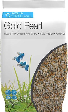 AquaNatural Gold Pearl 10lb Gravel Substrate for Aquariums, terrariums and vivar