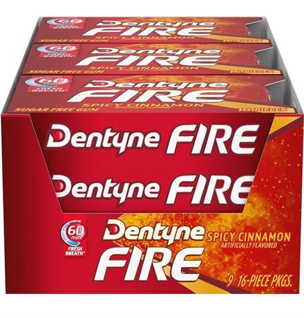 Dentyne Ice, Fire Cinnamon, 16-Piece Packet (Pack of 9) by Dentyne