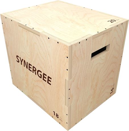 Synergee 3 in 1 Wood Plyometric Box for Jump Training and Conditioning. Wooden