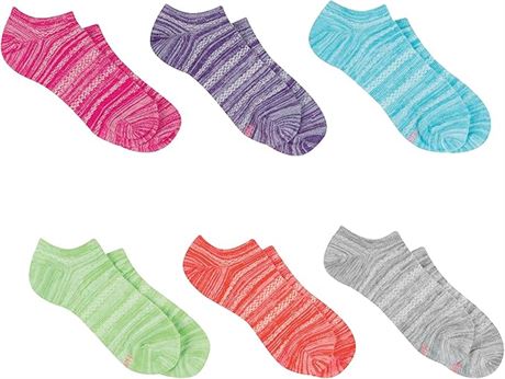 6 Pair (5-9) - Hanes Breathable Women’s sock with Moisture Wicking and Cooling T
