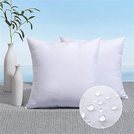 MIULEE Pack of 2 Pillow Inserts Outdoor Waterproof 22x22 Throw Pillow Inserts De