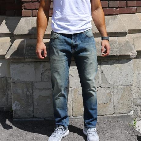 SIZE: 34X34 Men's Denim with Attachable Long Johns | Winter Jeans