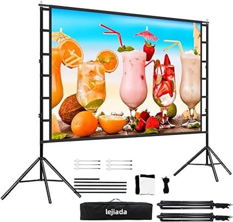 Projector Screen with Stand,150inch Indoor Outdoor Mo...
