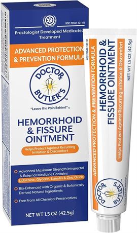 Doctor Butler's Advanced Hemorrhoid & Fissure Ointment – Lidocaine Hemorrhoid Tr