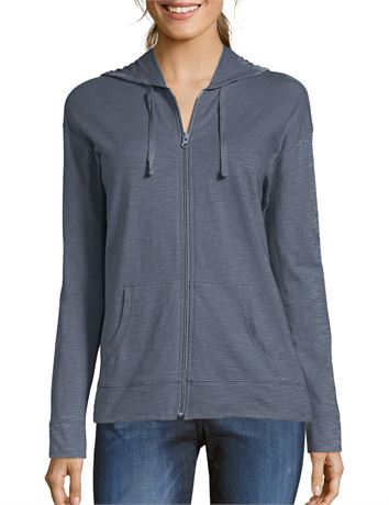 SIZE: L Hanes Womens Long Sleeve Hoodie, Large, Gray