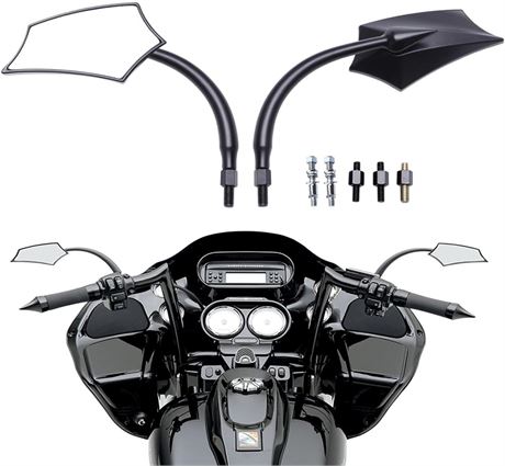 (1 PAIR) Motorcycle Mirrors for Handlebars - Universal 8MM 10MM