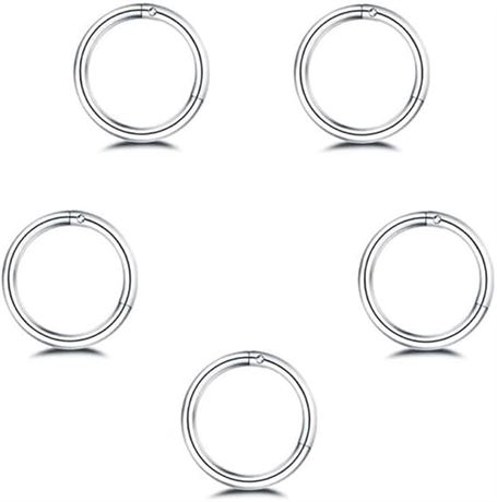 5Pcs Stainless Steel 18G Sleeper Hoop Earrings for Women Men Boys Girls Sept