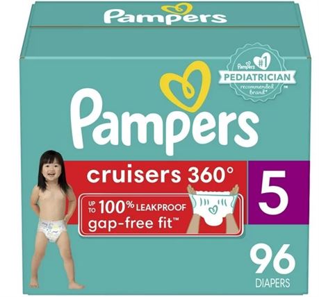 Pampers Cruisers 360 Diapers, Super Econo Pack Size 5 96 diapers