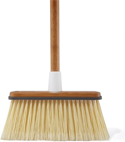 Full Circle Clean Sweep, Indoor Angled Broom, Bamboo, White