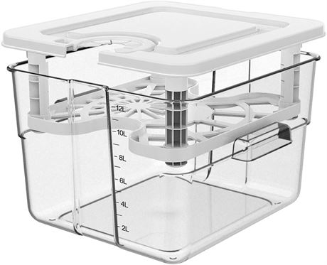 Sous Vide Container with Lid and Rack Sous Vide Containers Sous Vide Pot 12.6 Qu