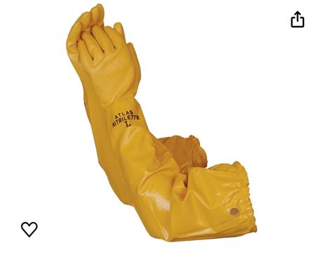 Showa Atlas WG772XL 26-Inch Long Sleeve Nitrile Coated Cotton Lined Work Gloves,