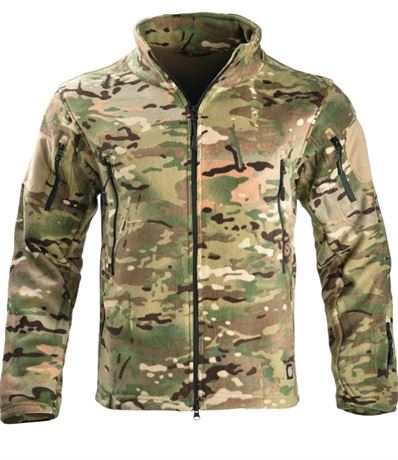 HAN·WILD Men’s Tactical Polar Fleece Jacket Military Full-Zip Winter Outdoor