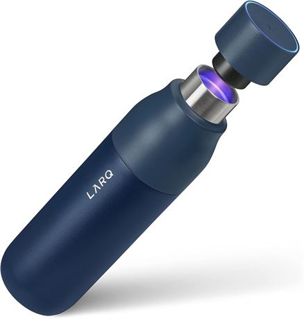 17 oz | 500ml - LARQ PureVis Self-Cleaning Insulated Water Bottle, Monaco Blue