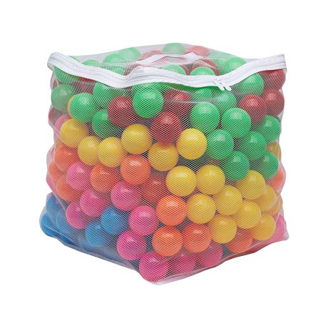 Amazon Basics 400-Pack BPA-Free Plastic Ball Pit Balls with Storage Bag, Toddlers Kids 12+ Months - 6 Bright Colors