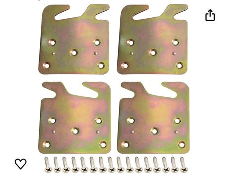 appacare 4PCS Heavy Duty Wood Bed Rail Hook Plates for Headboard and Footboard,