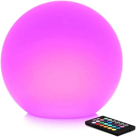 Mr.Go 12-inch Rechargeable LED Ball Light w/Remote, RGB Color-Changing LED Globe