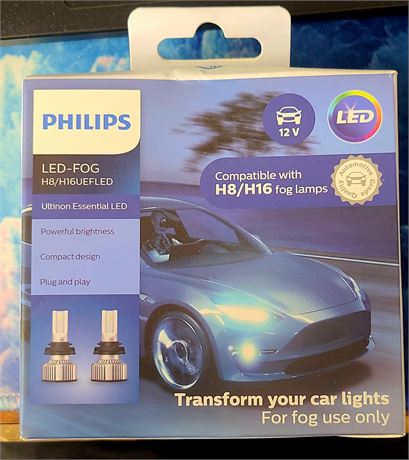 Philips Automotive Lighting H8 H16 Ultinon Essential LED Fog Lights, 2 Pack