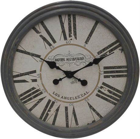 Benzara The Urban Port C205-123126 Antique Classic Grey Wooden Clock/Urban Port
